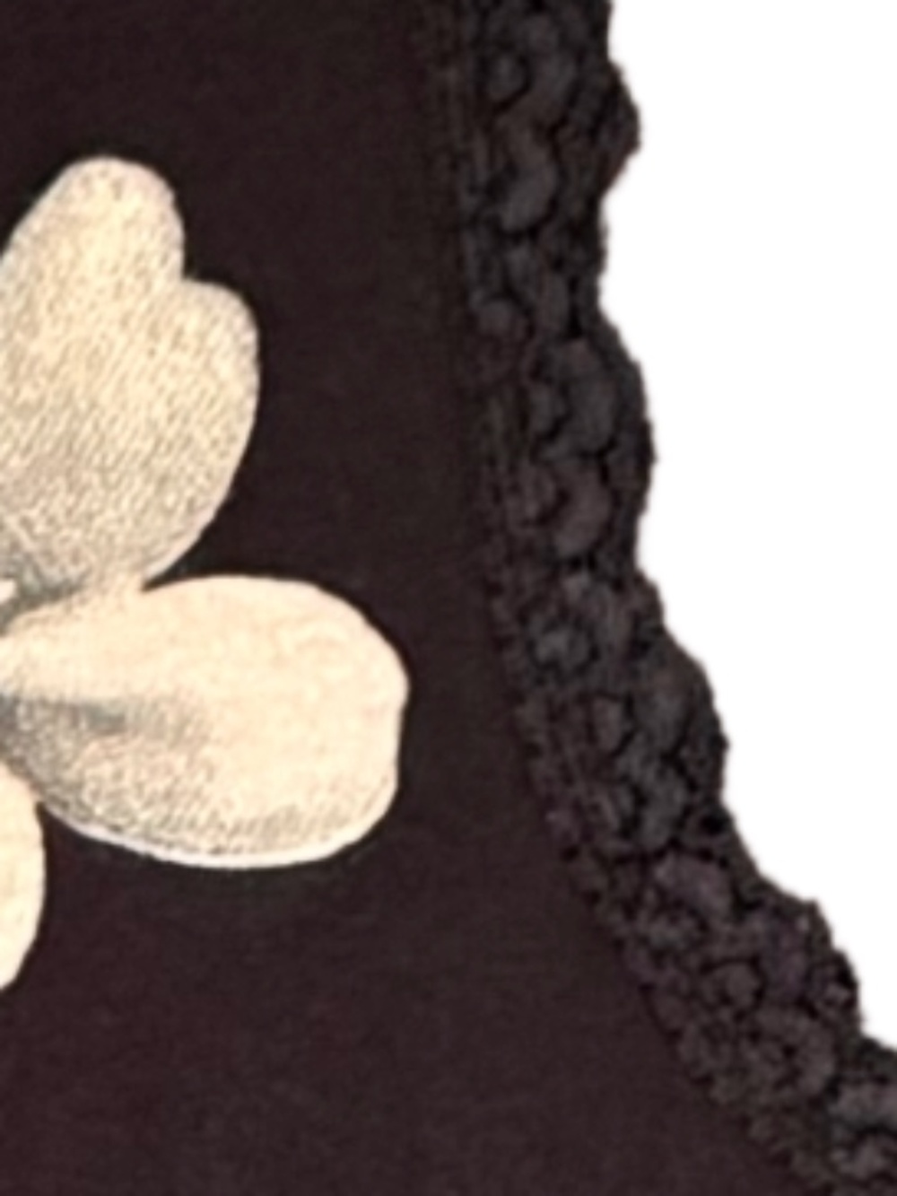 Vintage Lucky Brand Peace & Love Floral Plum Blossom Black Tank Lace Trim Size L - Picture 6 of 6